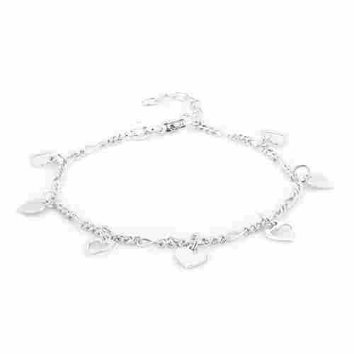 Hanging Open And Close Heart Silver Bracelet