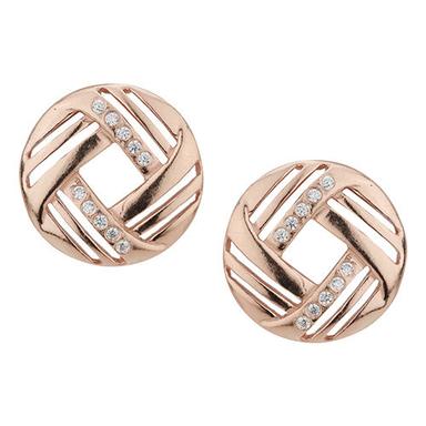 Knot Stud Silver Earring With Cubic Zirconia Stones Gender: Women
