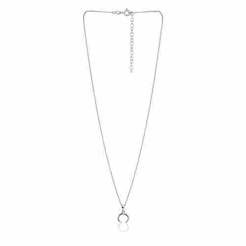 Crescent Horn Silver Pendant Necklace