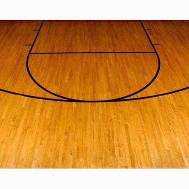 Brown Maple Wooden Basketball Court