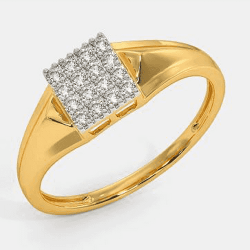 Mens Diamond Ring In 14k Yellow Gold From Gemone Diamonds
