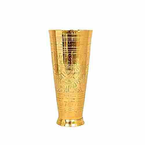 Tamrapatra Brass Lassi Glass With Embossed Design