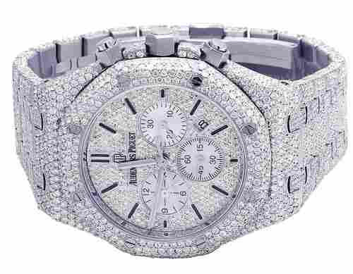 Hip Hop Diamond Fully Iced Out Watches In Lab Grown Diamonds Stainless Steel