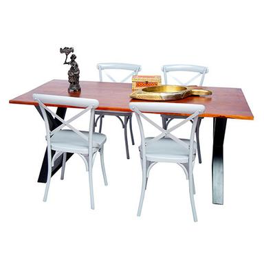 X Dinning Table With Silver Chair Indoor Furniture