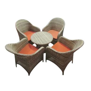 Round Wicker Coffee Table Set