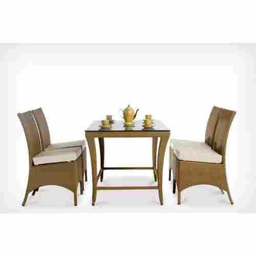 Wicker Glass Dining Table Set