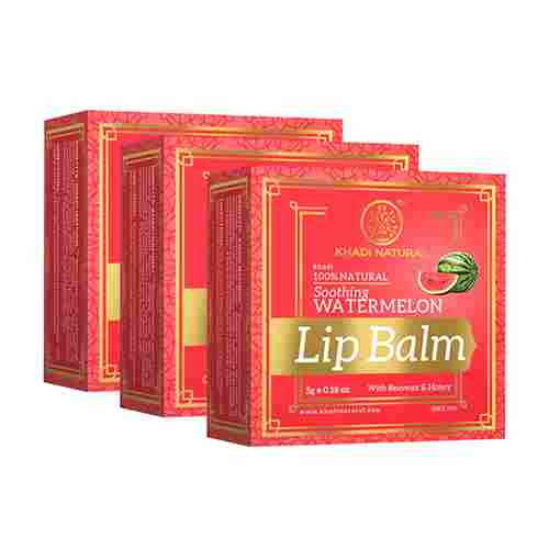 Khadi Natural Watermelon Lip Balm - With Beeswax and Honey-5 g