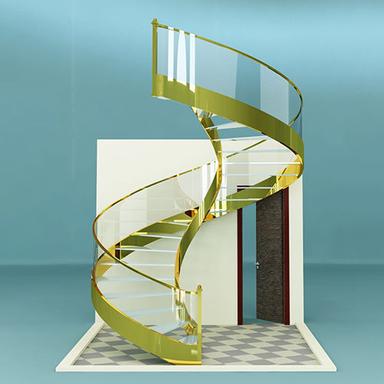 Easily Assembled Gold Mirror Finish Staircase