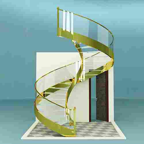 Gold Mirror Finish Staircase