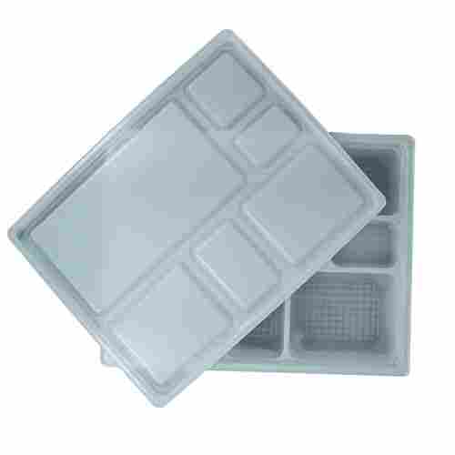 (Pack of 6) Food Meal Packing Plate Tray Box With 6 Partition