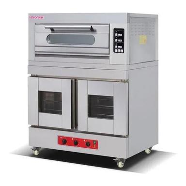 Silver Electric Baking Oven With Proofer