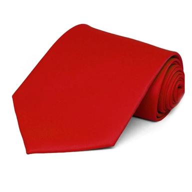 Plain Mens Red Polyester Ties