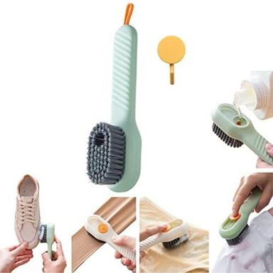 Shoe Cleaning Brush with Long Handle and Hang Hole Household Multipurpose Cleaning Brush with Multi Directional Bristles Multicolor