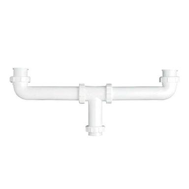 White Double Sink Rubber Pipe Connector