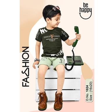 Different Available Kids Round Neck T-Shirt And Shorts