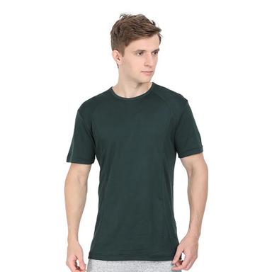 Washable Mens Bottle Green Color Gym T-Shirt