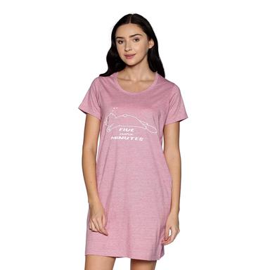 Washable Women Pink Color Tee Dress