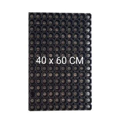 Black 40 X 60 Cm Rubber Hollow Door Mats