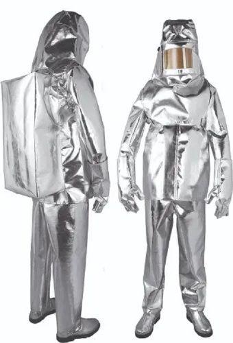 Silver Aluminum Fire Proximity Suit