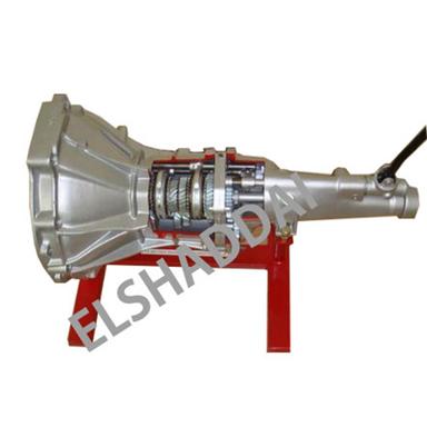 Silver & Red Cut Section Model Of Synchronous Gear Box