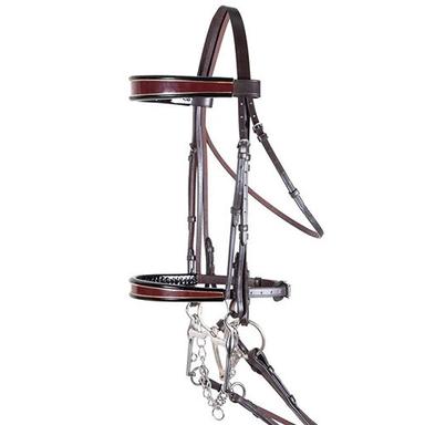 Indian Dd Leather Double Bridle With Wide Nose Band Application: Horse Riding