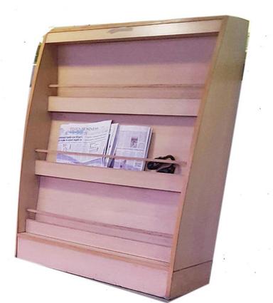 Wooden magazine stand for library