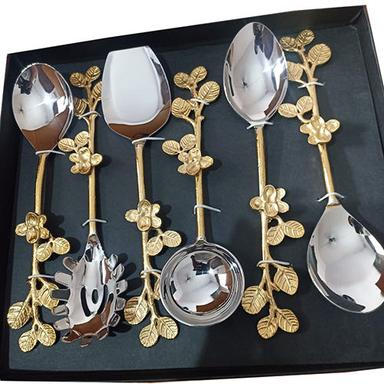As Per Availability Gold Leaf Spoon Set