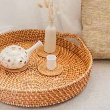 Different Available Rattan Round Decorative Tray