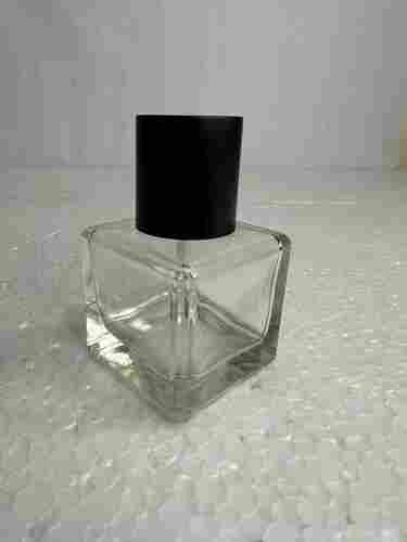 50ML Empty Clear Cube Glass Perfume Bottle With Screw Cap Neck