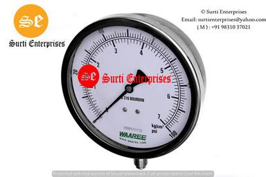 Waaree Stainless Steel Pressure Gauge 6 Inch 0-10 Kg Measure Pressure Of: Oil