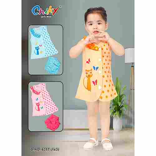 6317 1x3 Girls Printed Baby Suit