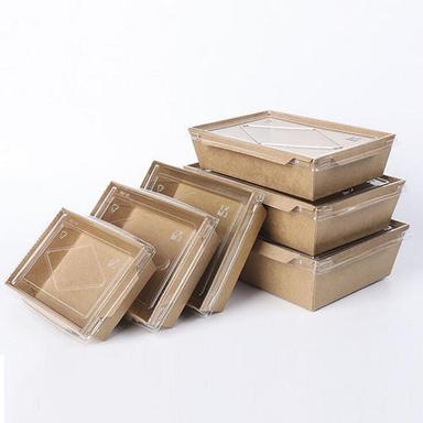 Brown-Transparent Disposable Paper Food Container