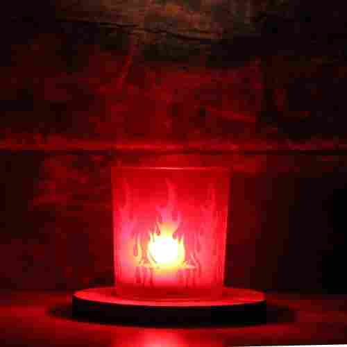 Firered Christmas Glass Candle Holders