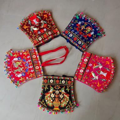 Different Available 14 X 15 Inch Ari Pankha Design Embroidered Fashion Bag