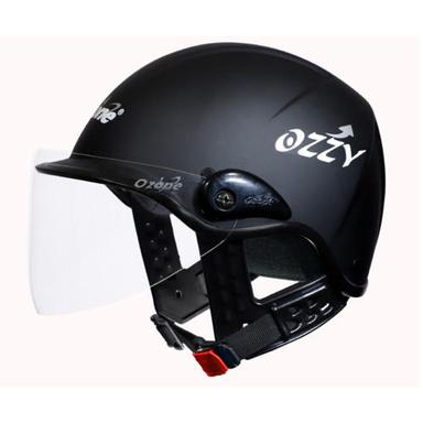 Plastic And Fibreglass Ozzy With Pc Visor Non Isi Half Face Black Helmet