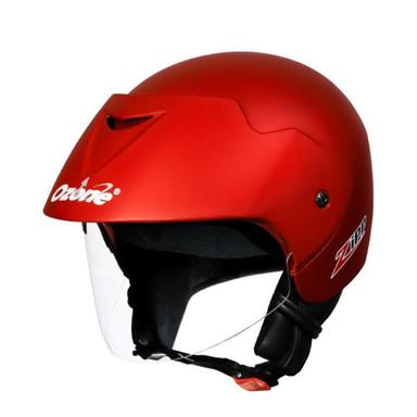 Plastic And Fibreglass Zipp With Peak Red Color Helmet