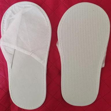 Fabric Non Woven Unisex White Disposable Slippers