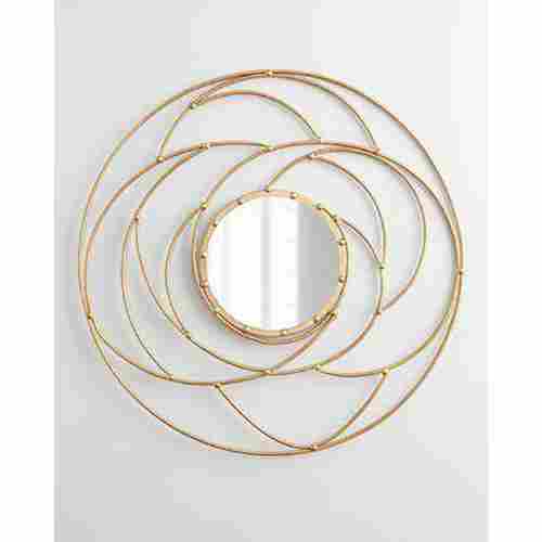Gold Coated Wall Art Round Mirror