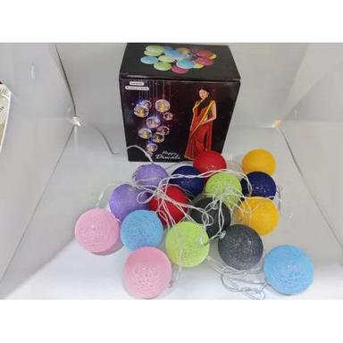 Multicolor Thread Cotton Balls Led String Light