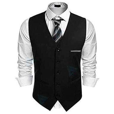 Washable Mens Formal Black Vest