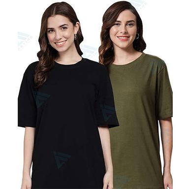 Multicolor Round Neck Women T-Shirts