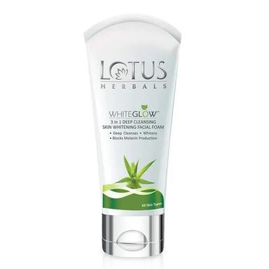 Lotus Herbals Whiteglow 3-In-1 Deep Cleansing Skin Whitening Facial Foam 100Gm No Side Effect