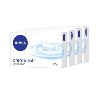 Nivea Soap Creme Soft For Hands And Body 125g (4 Pieces)
