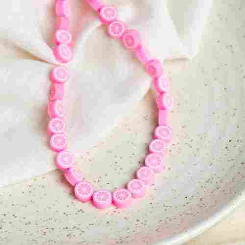 6mm Pink Orange Polymer Clay Fimo Beads