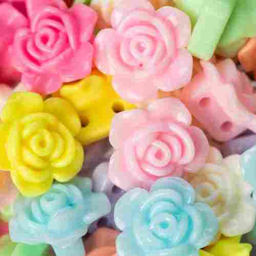 16mm Rose Flower Pastel Plastic Beads