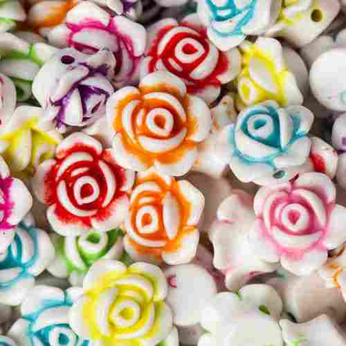 13mm Rose Flower Pastel Plastic Beads