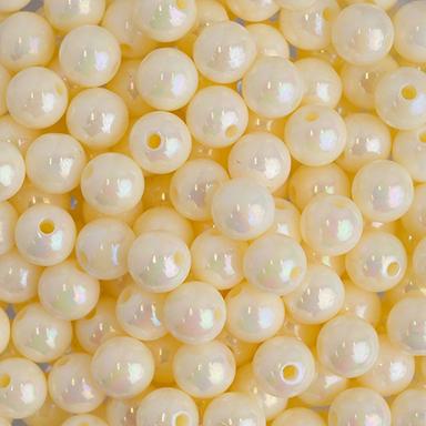 White 4Mm Rainbow Pearl Plastic Beads