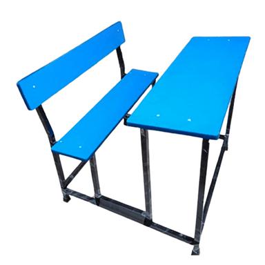 Blue School Desk And Bench