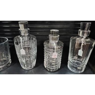 Transparent Engraved Glass Decanter Set
