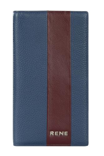 Genuine leather navy travel wallet